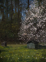 Load image into Gallery viewer, Beehives and the blooming appletree
